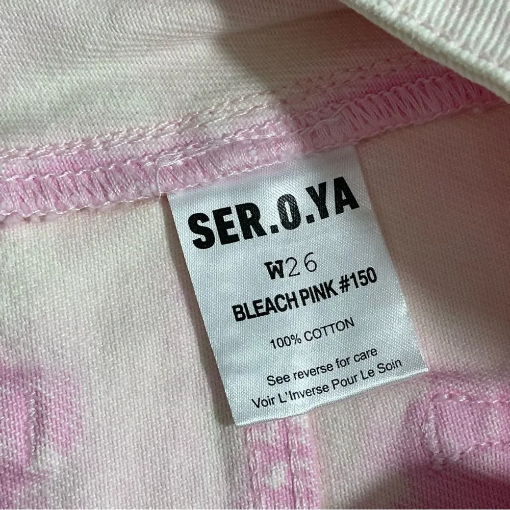 NWT SER.O.YA Zuri Denim Skirt‎ in Bleach Pink Size 26